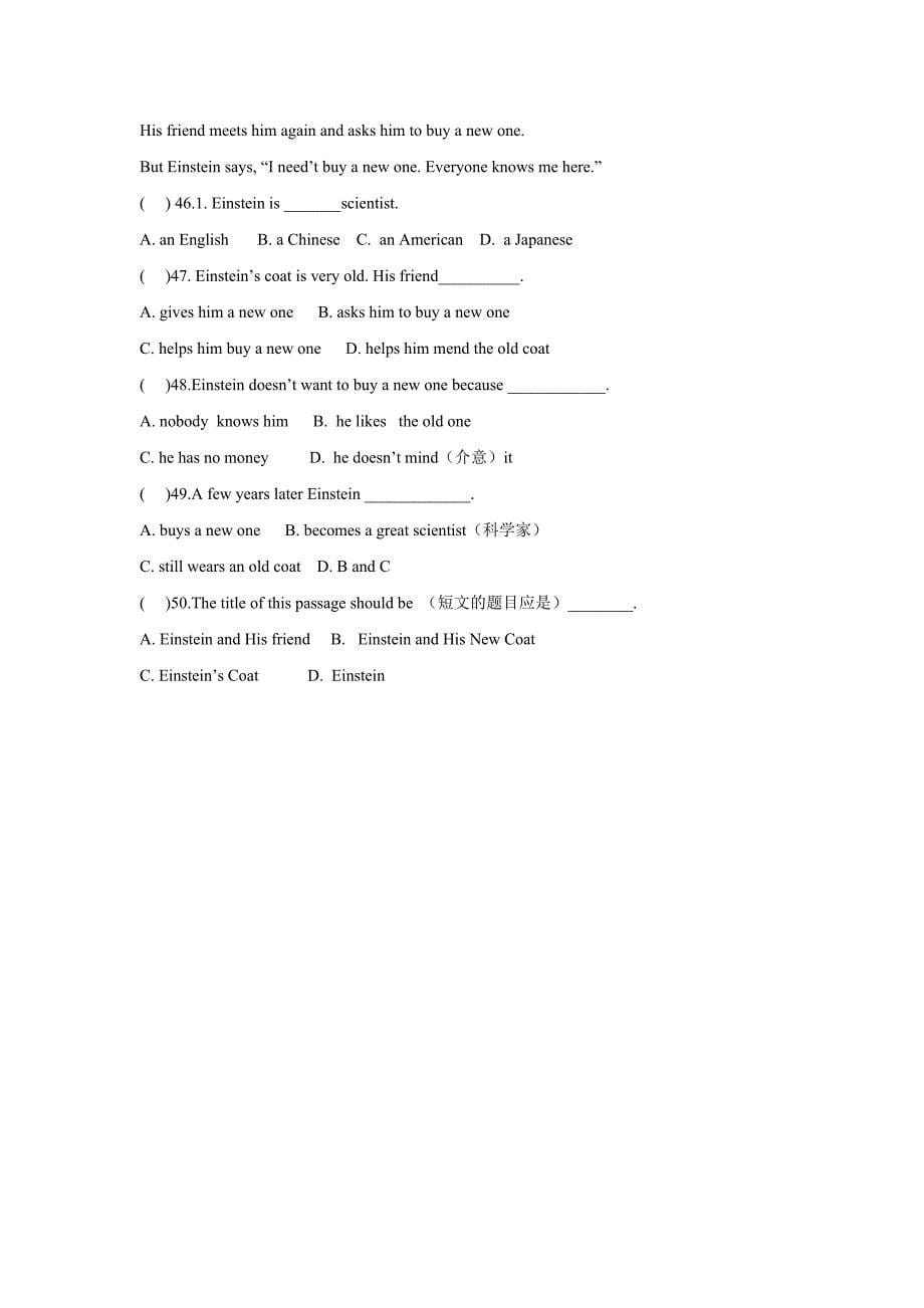 module 8 unit 3  language in use每课一练2（外研版七年级下册）_第5页