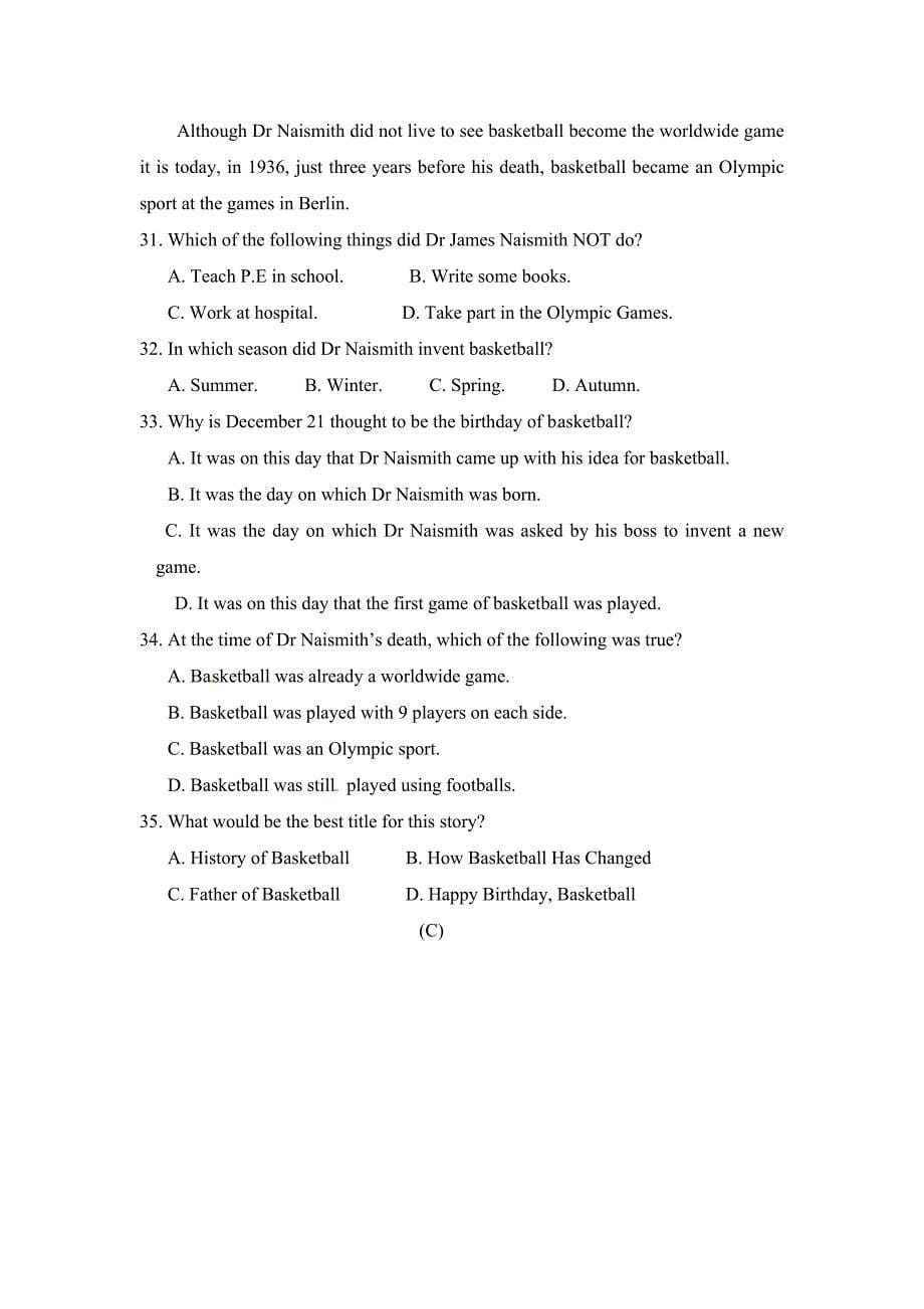 module3 测试3（外研版九年级上）_第5页