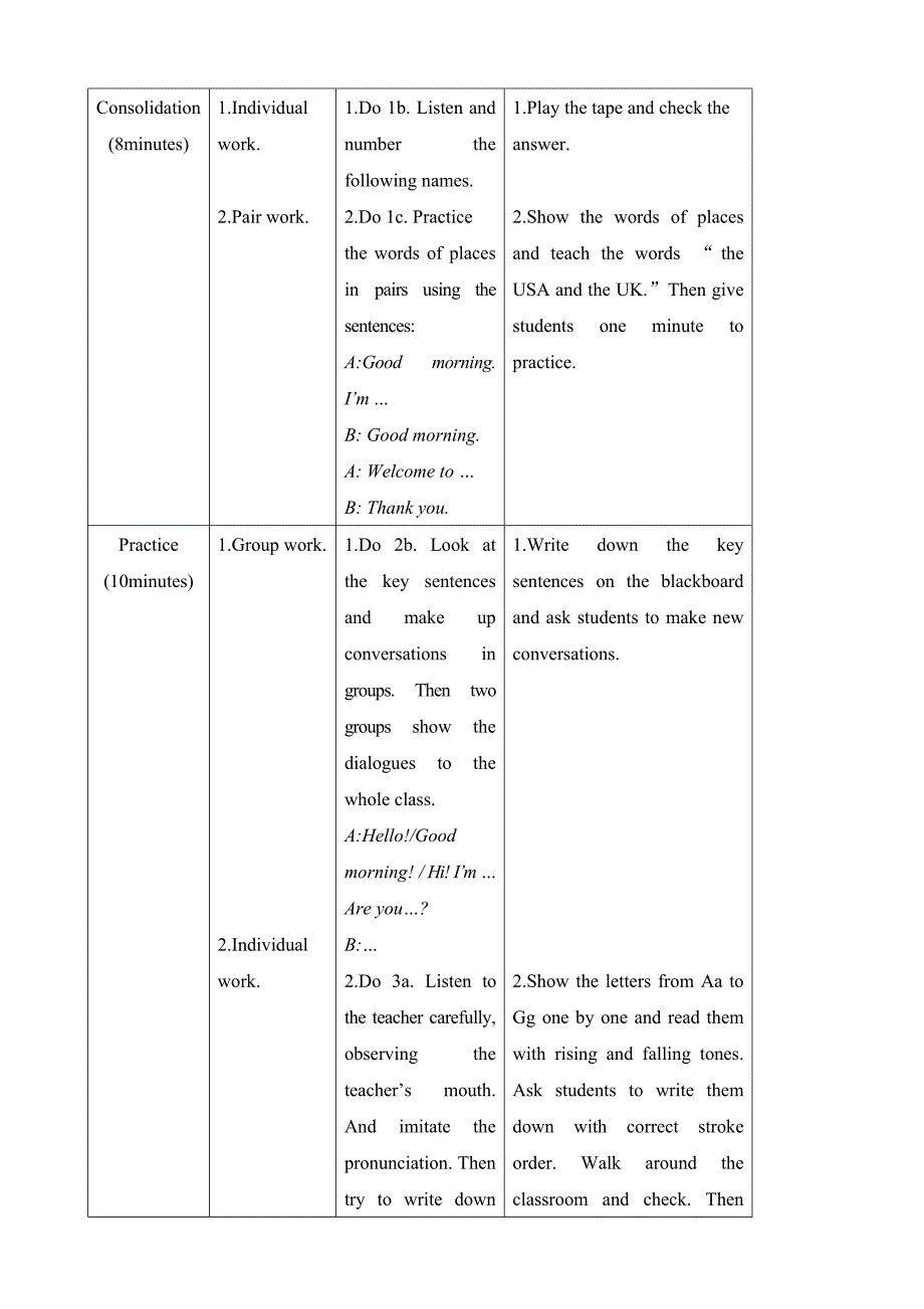 unit 1 topic 1 welcome to china（section a）教案 （仁爱版七年级上）_第4页