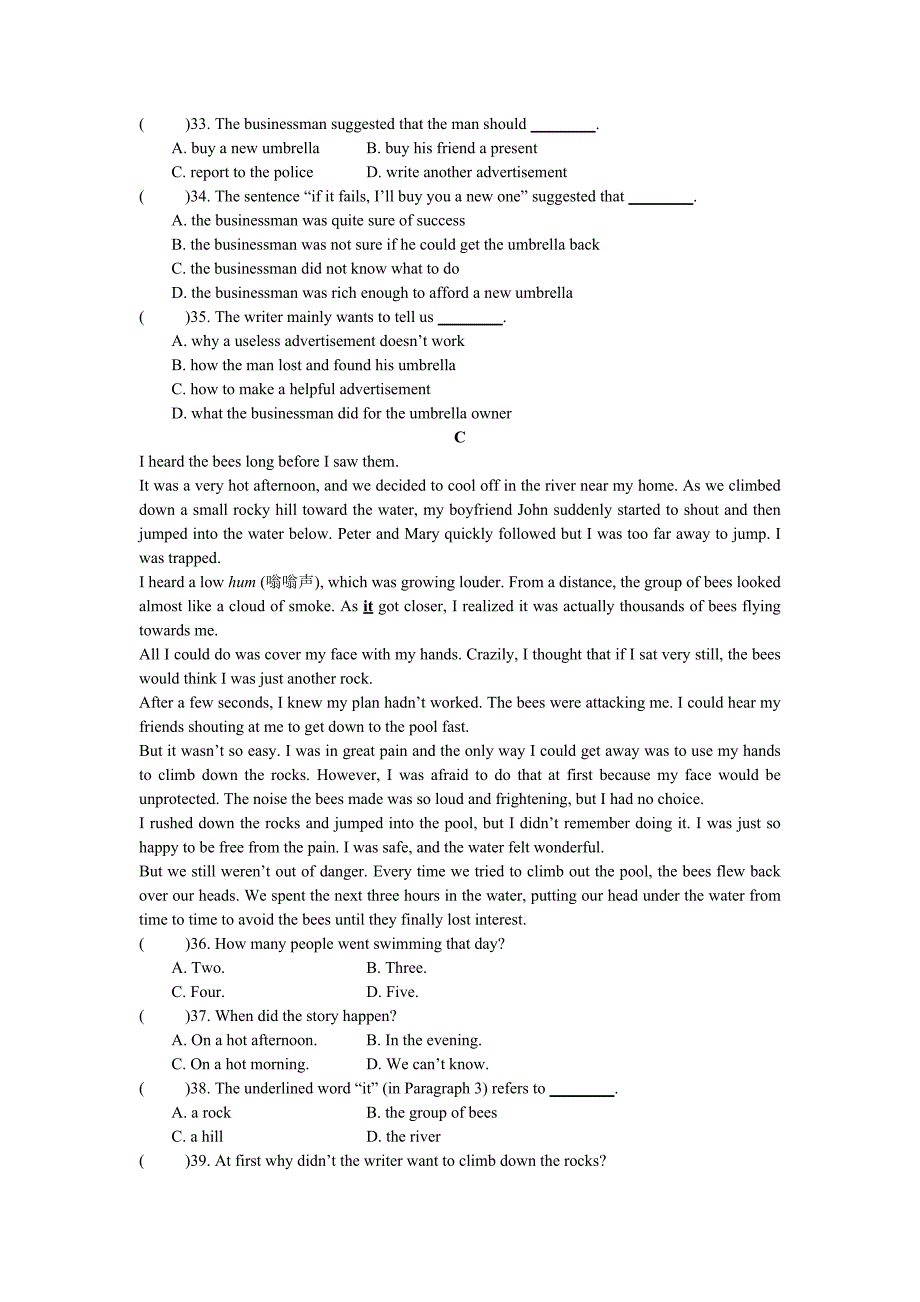 module 2 education试题（外研九年级下册）_第4页