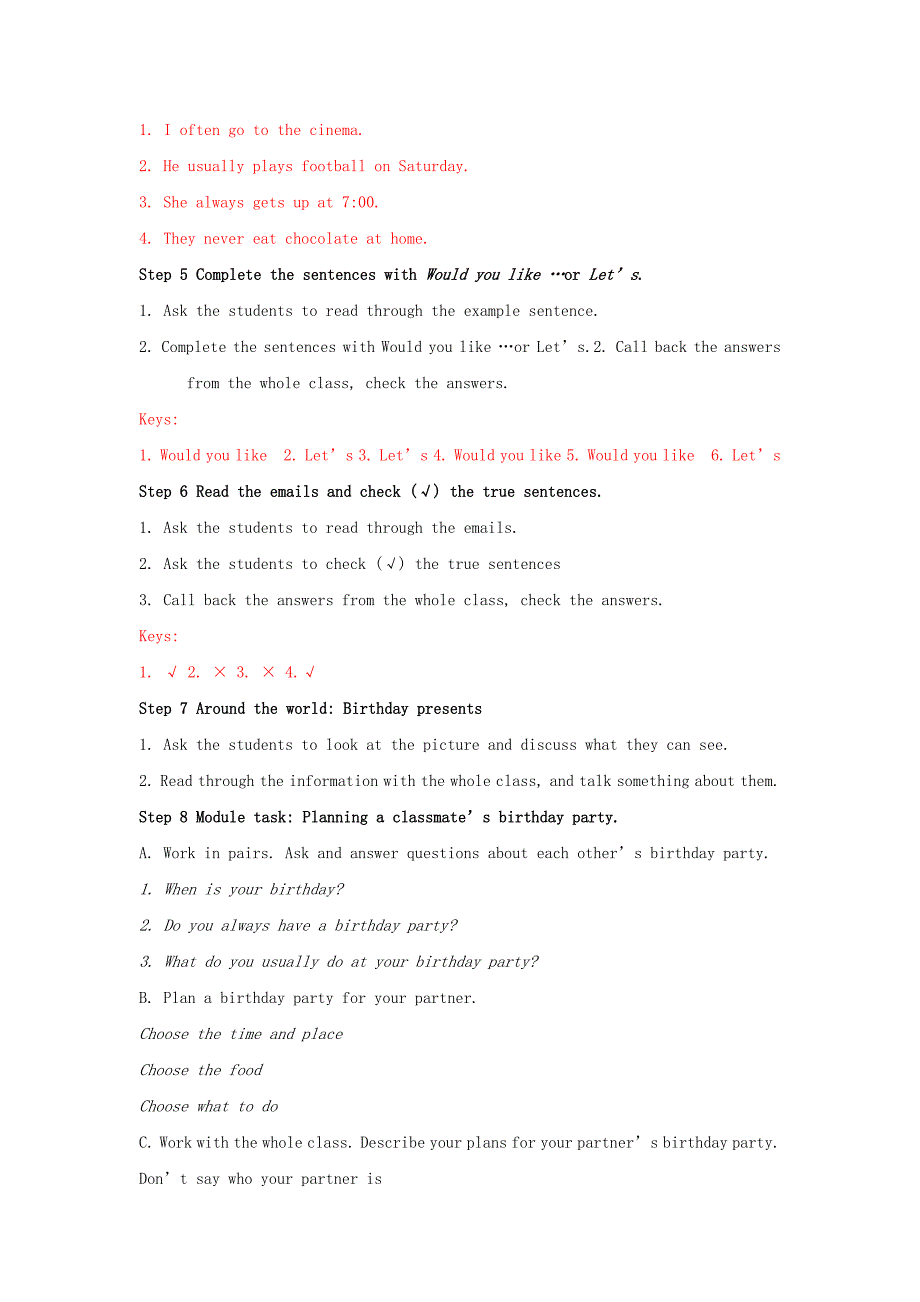 module 8 choosing presents unit3 language in use教案 (外研版七年级上)_第3页