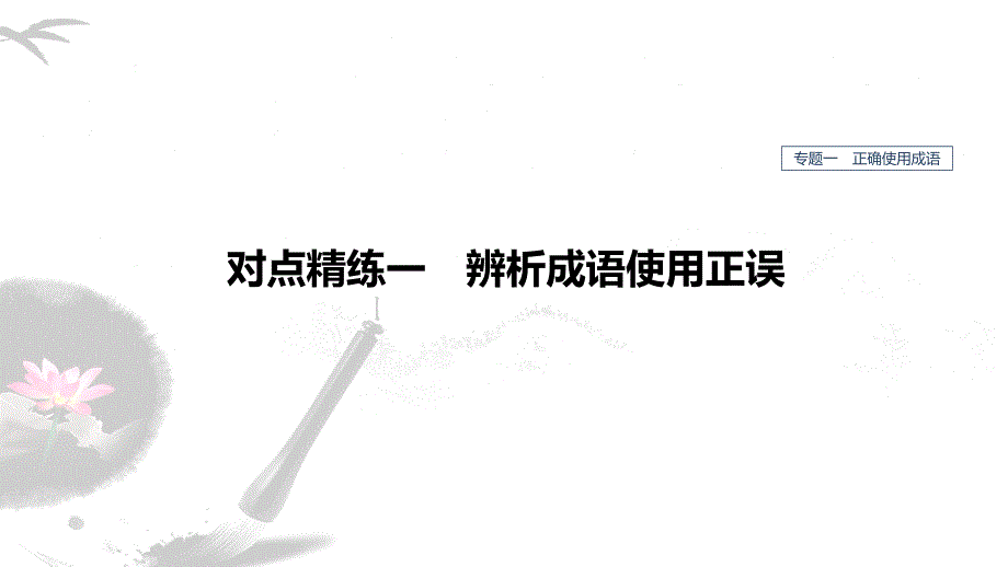 2020版高考语文新增分大一轮人教通用版课件：专题一　正确使用成语 对点精练一 _第1页