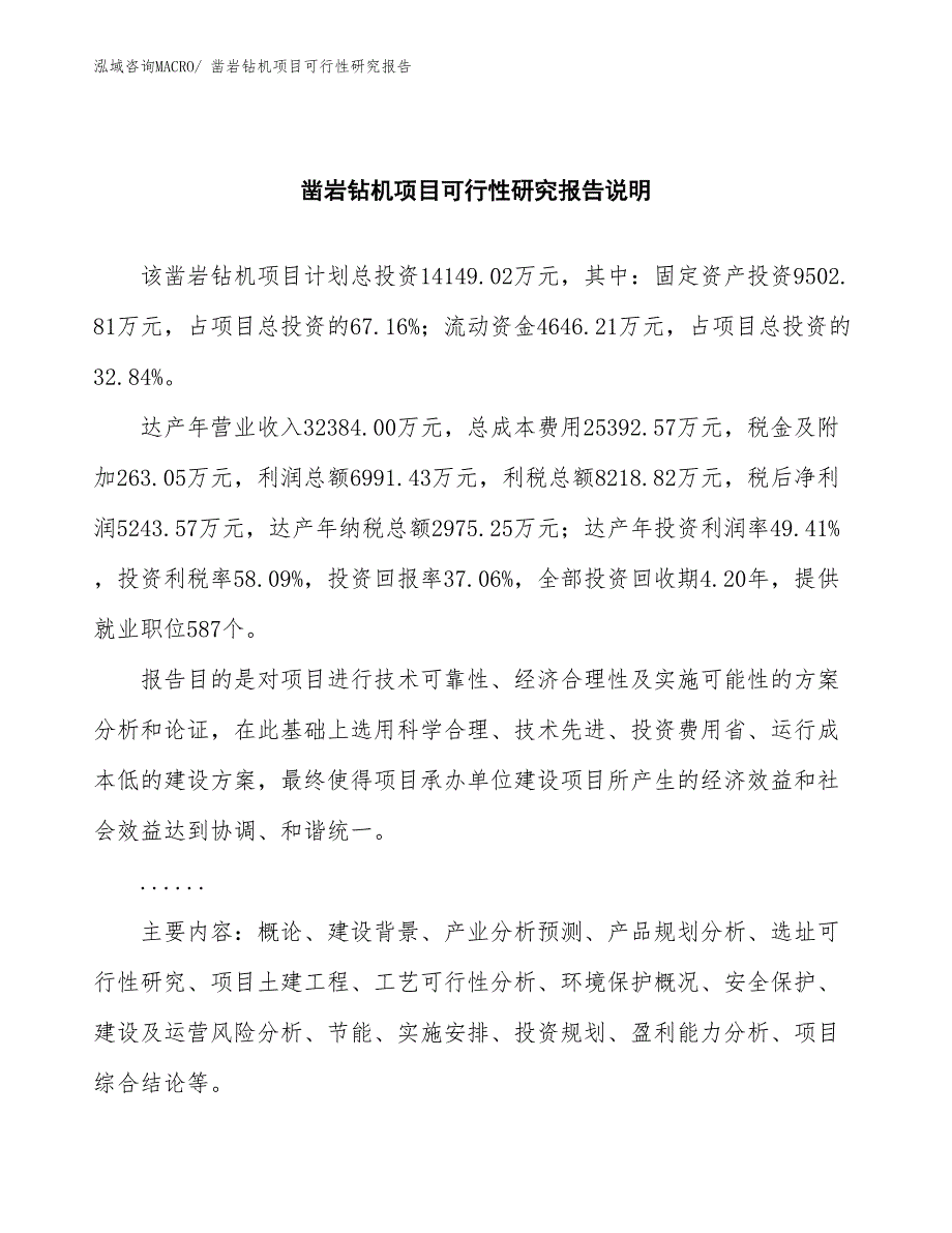 （批地）凿岩钻机项目可行性研究报告_第2页