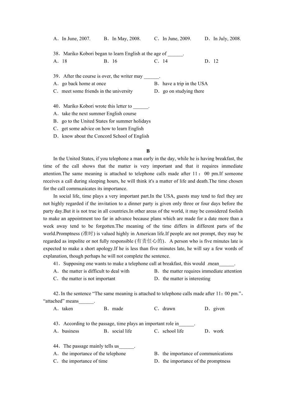 module12 测试9（外研版九年级上）_第5页