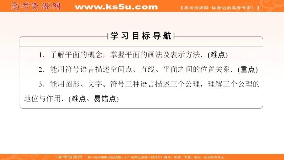 2017-2018学年高中人教a版数学必修二课件：第2章 2.1.1 平面 _第2页