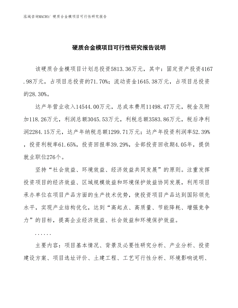 （批地）硬质合金模项目可行性研究报告_第2页