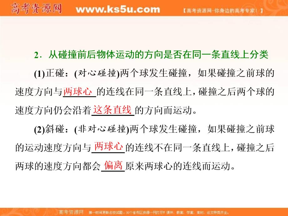 2018-2019学年高中物理山东省专用选修3-5课件：第十六章 动量守恒定律 第4节 碰撞 _第3页