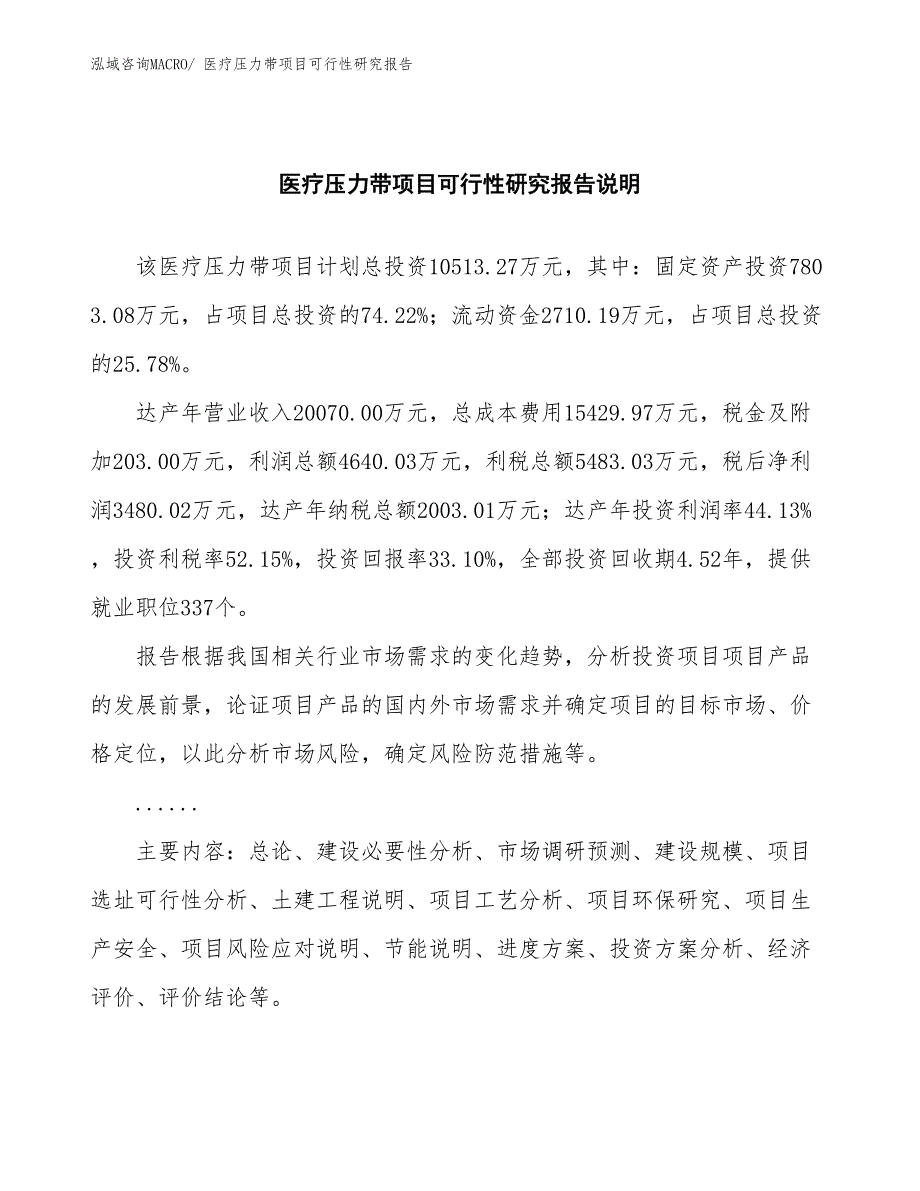 （批地）医疗压力带项目可行性研究报告_第2页