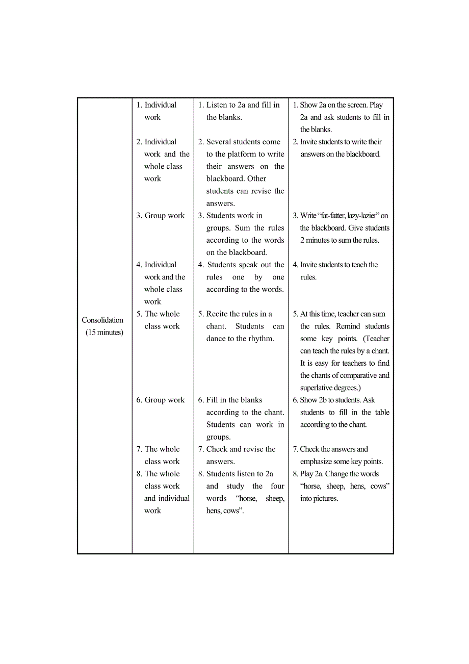 湖北省咸宁市嘉鱼县城北中学2014-2015学年：unit 4 our world topic 1 which do you like better, plants or animals section a 教案（仁爱版八年级上）_第4页