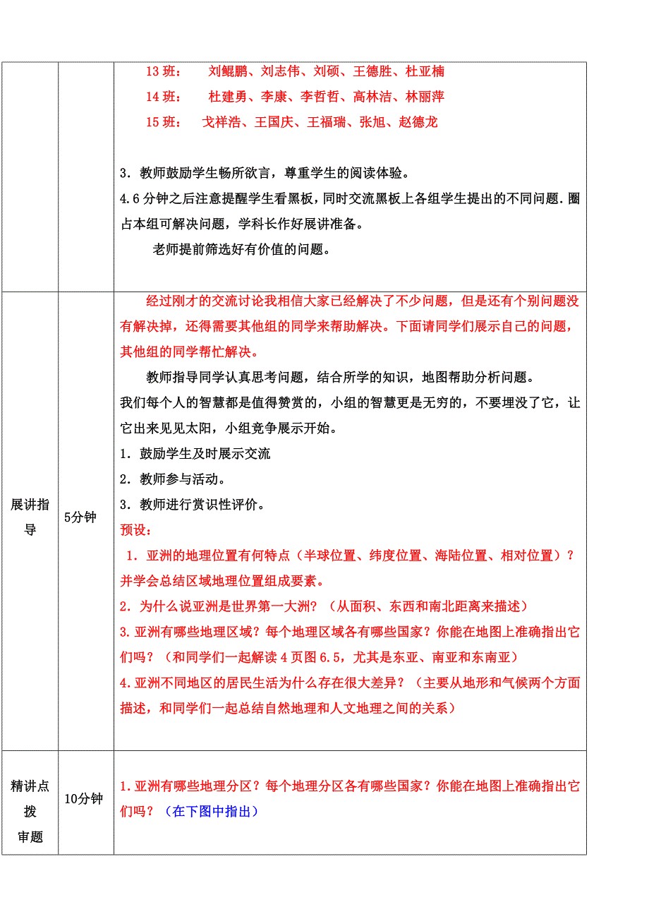 山东省济阳县竞业园学校：6.1我们生活的大洲亚洲 第1课时 教学案 （七年级人教版下册）_第3页