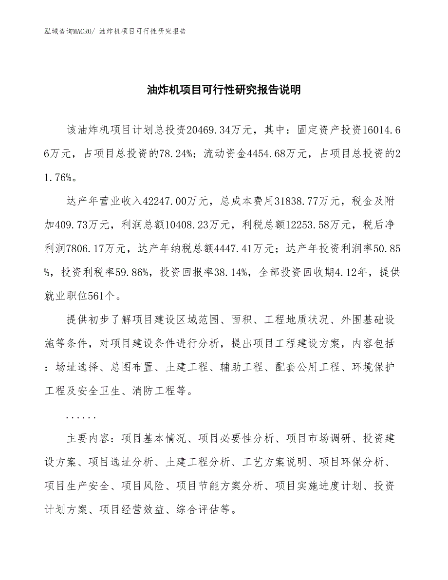 （批地）油炸机项目可行性研究报告_第2页