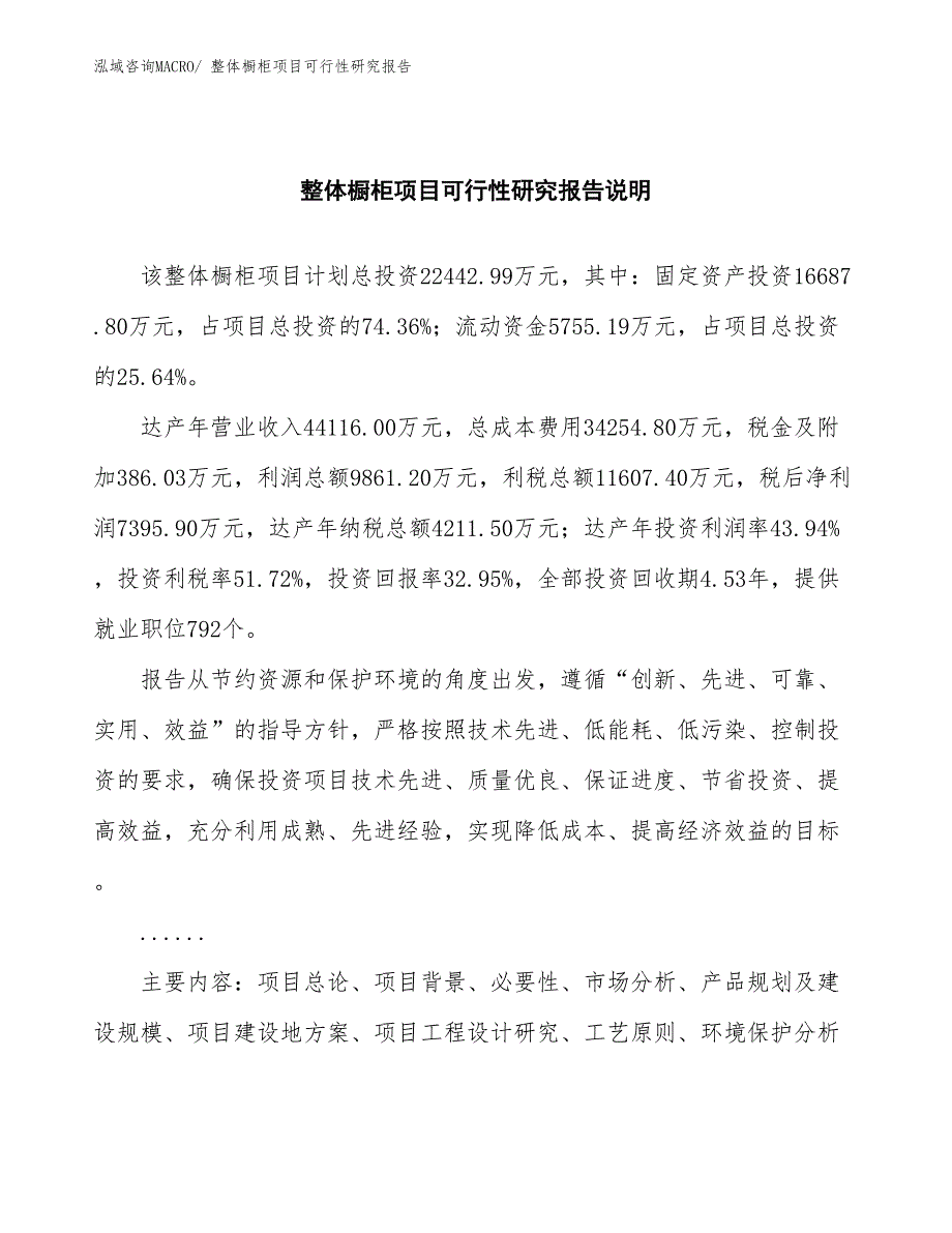 （批地）整体橱柜项目可行性研究报告_第2页