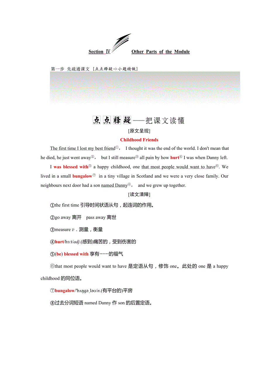 2019年英语新同步外研选修六讲义：module 3 section ⅳ other parts of the module word版含答案_第1页