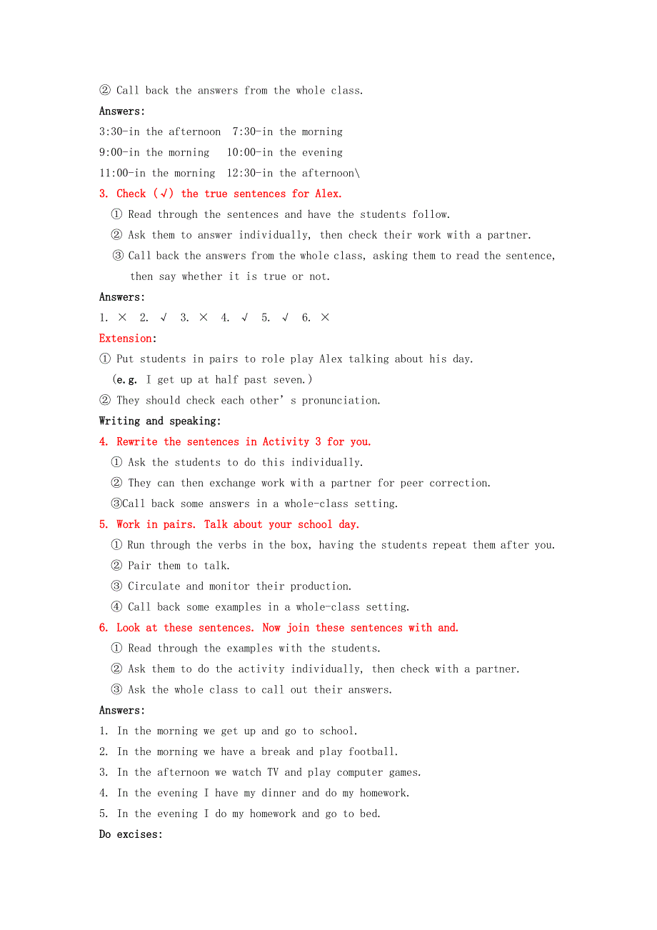 module 5《my school day教案 (外研版七年级上)_第4页