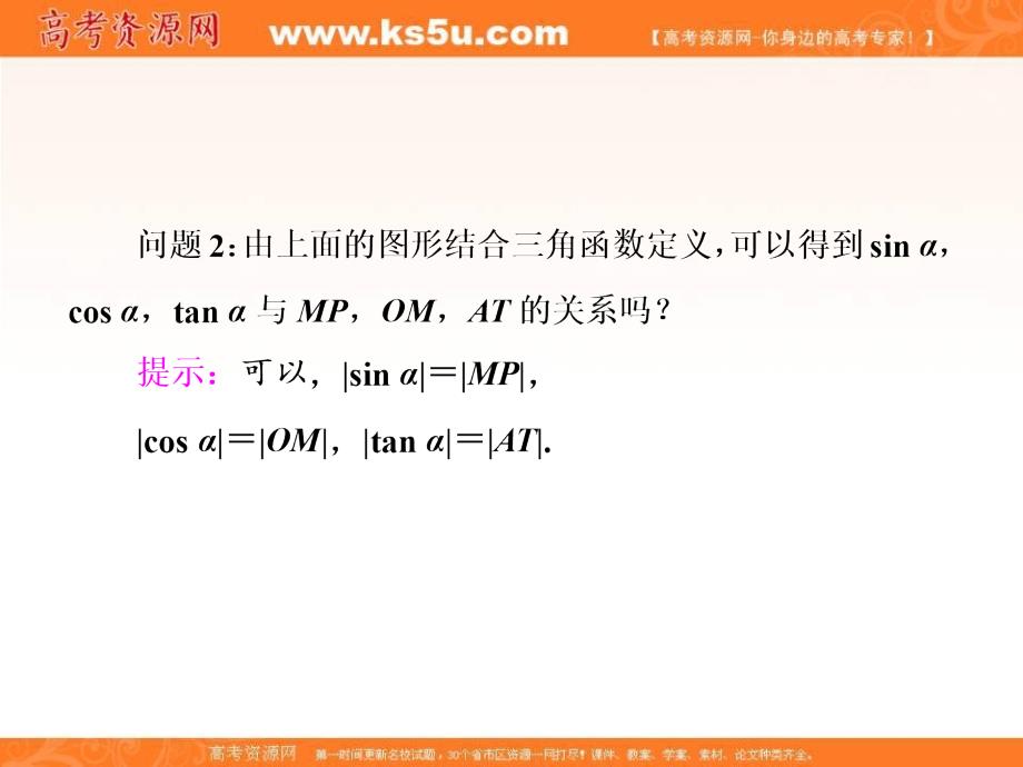 2017-2018学年高中数学人教版必修四课件：第一章 1.2 1.2.1 第二课时 三角函数线及其应用 _第2页