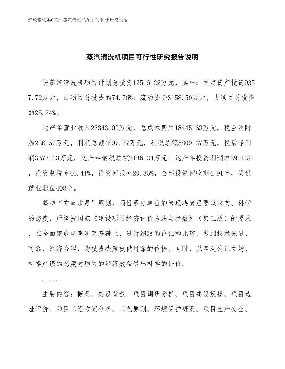 （批地）蒸汽清洗机项目可行性研究报告_第2页