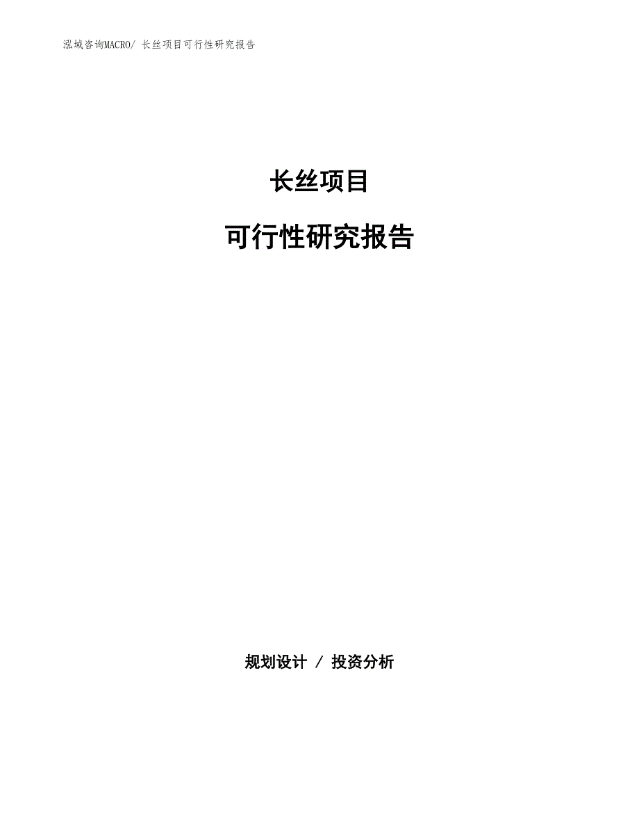 （批地）长丝项目可行性研究报告_第1页