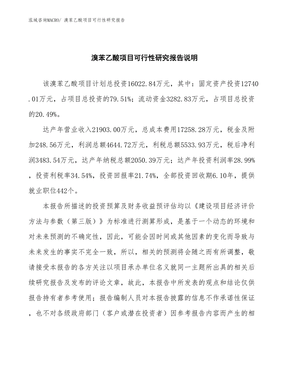 （批地）溴苯乙酸项目可行性研究报告_第2页