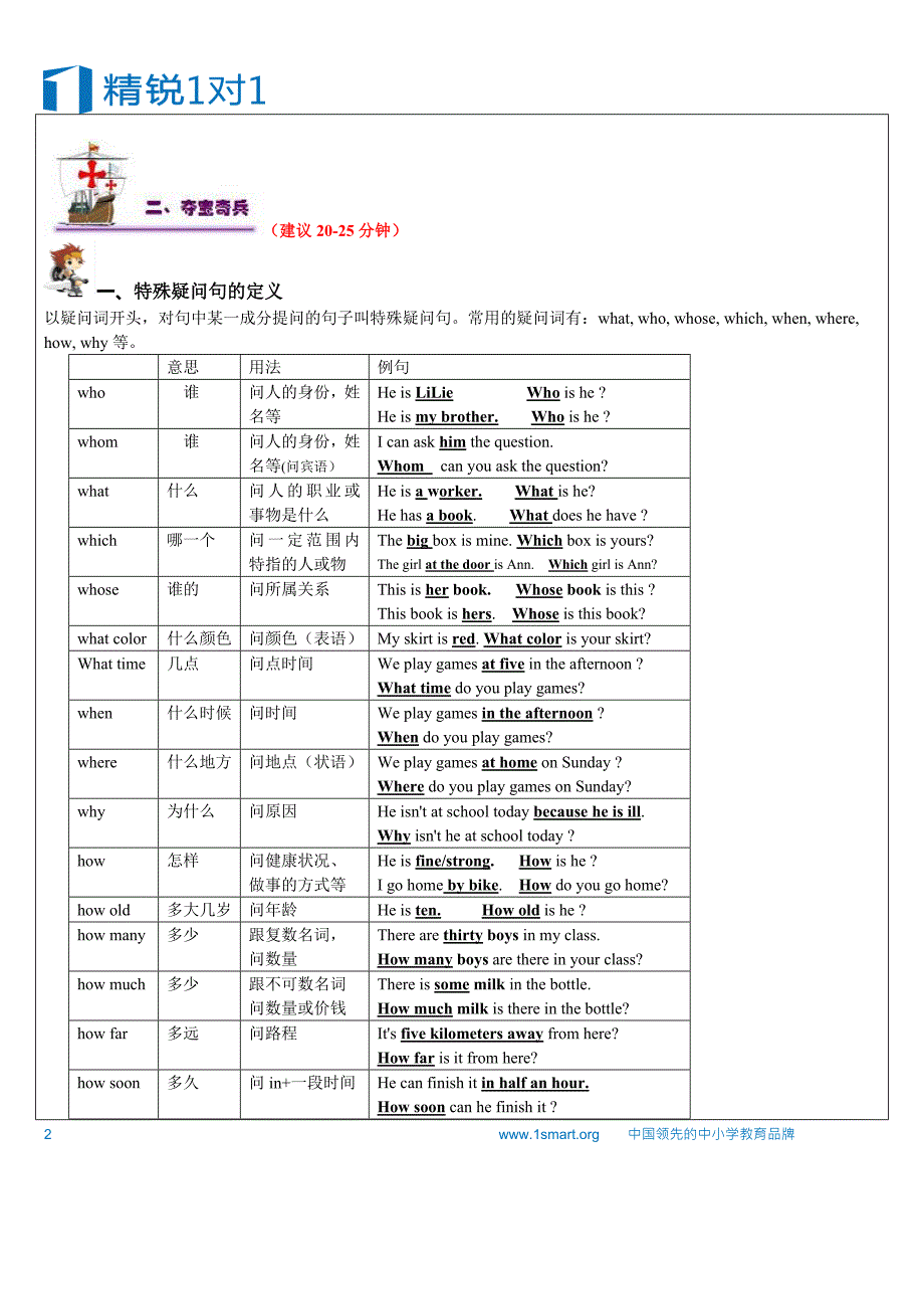 小升初衔接C专题（特殊疑问句3星)_第2页