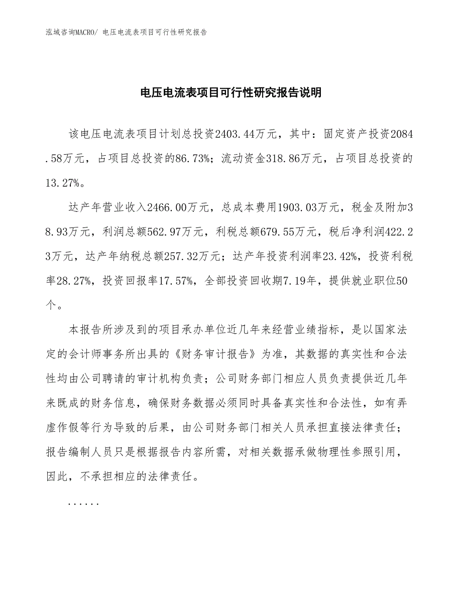 （批地）电压电流表项目可行性研究报告_第2页