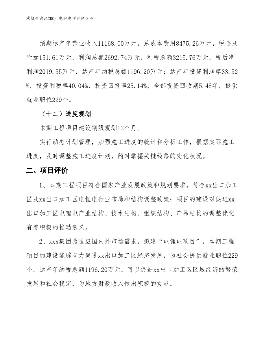 （立项审批）电锂电项目建议书_第4页