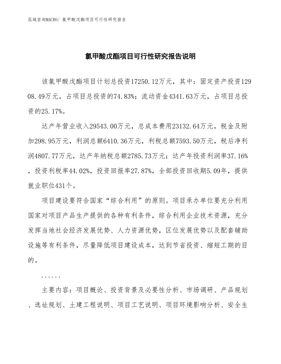 （批地）氯甲酸戊酯项目可行性研究报告_第2页