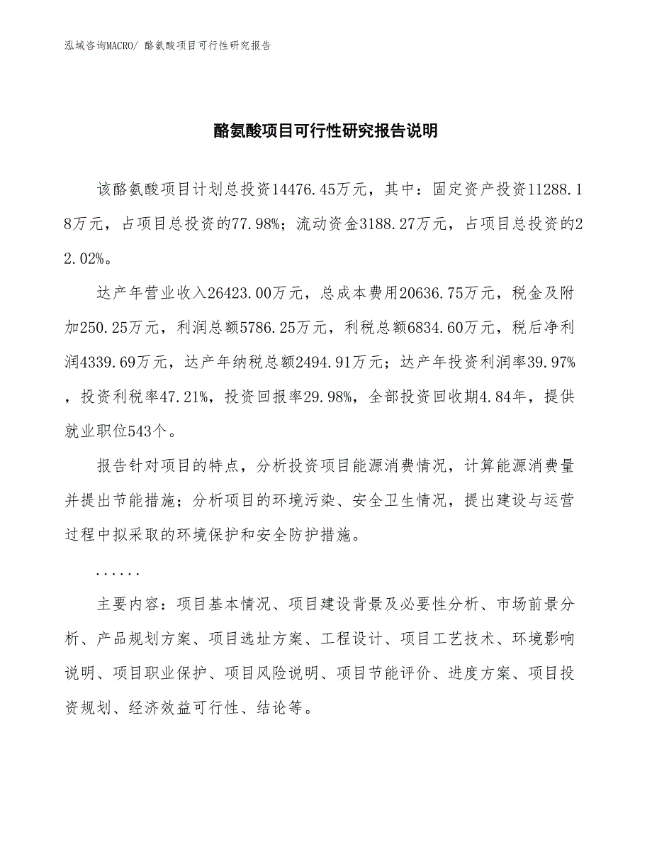 （批地）酪氨酸项目可行性研究报告_第2页