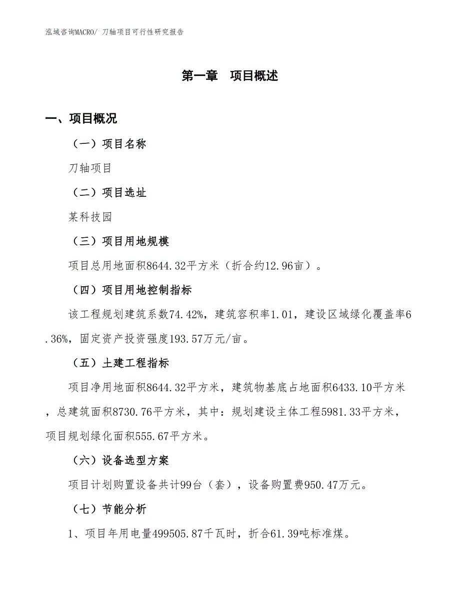 （批地）刀轴项目可行性研究报告_第4页