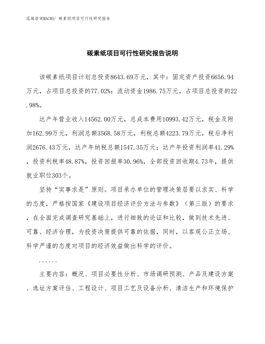 （批地）碳素纸项目可行性研究报告_第2页