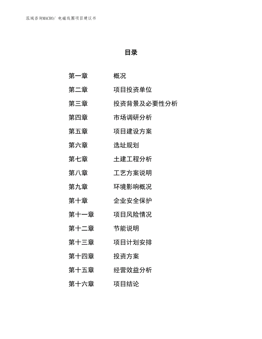 （立项审批）电磁线圈项目建议书_第1页