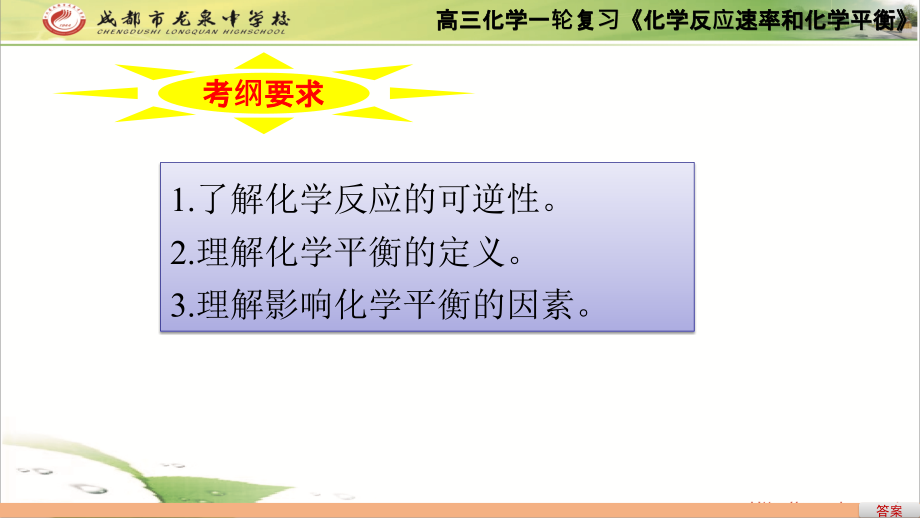 【名校推荐】四川省成都市龙泉中学2018届高三上学期化学一轮复习《化学平衡状态》（ppt课件共155张）_第2页