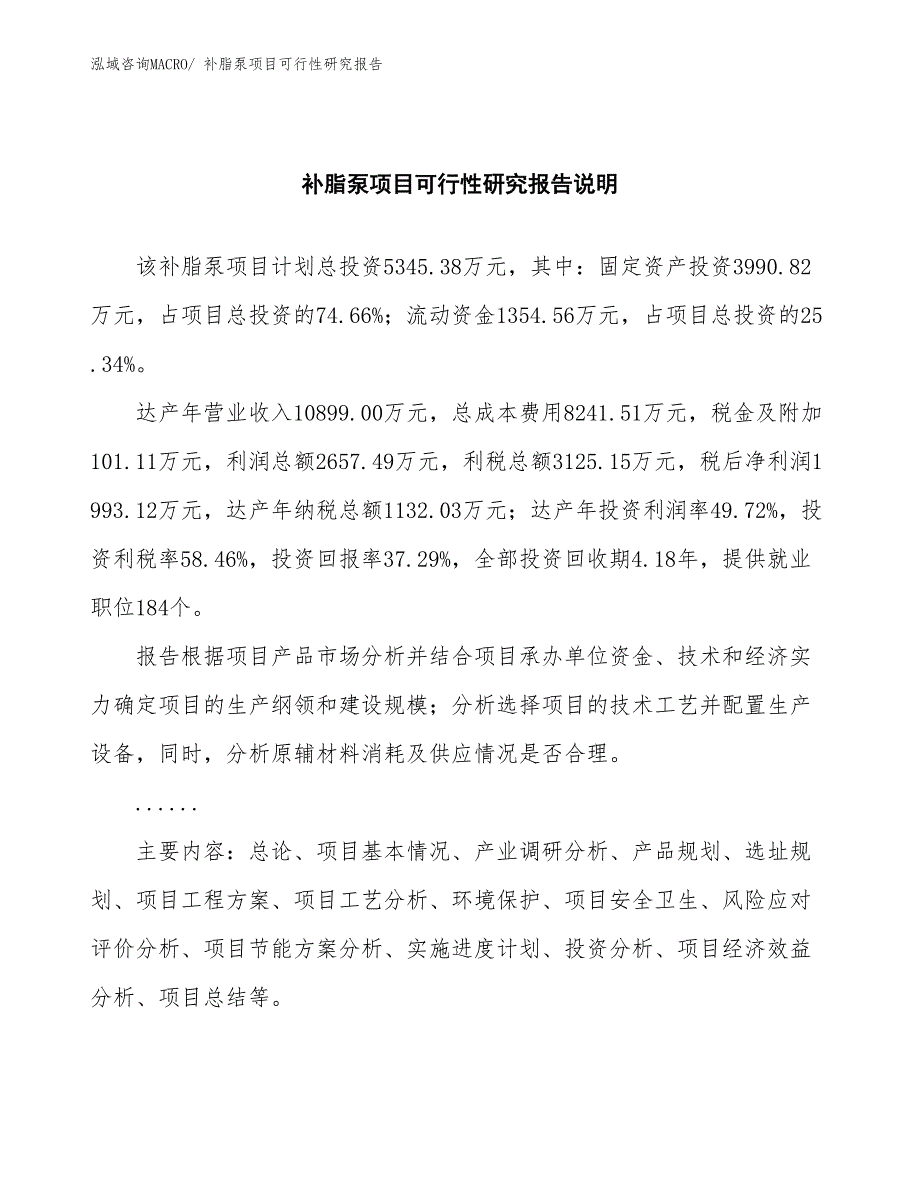 （批地）补脂泵项目可行性研究报告_第2页