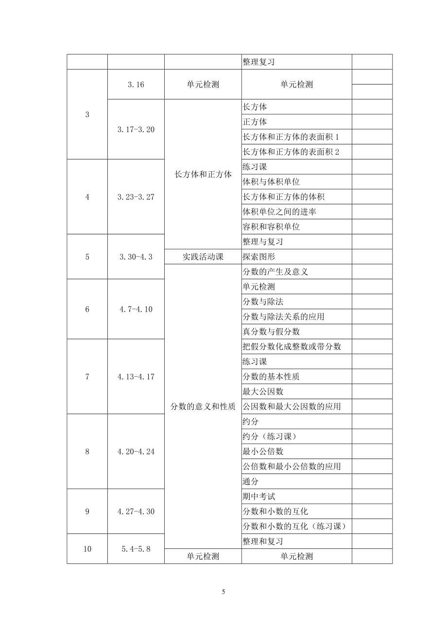 新人教版五年级数学下册全册教案+教学反思+教学计划_第5页