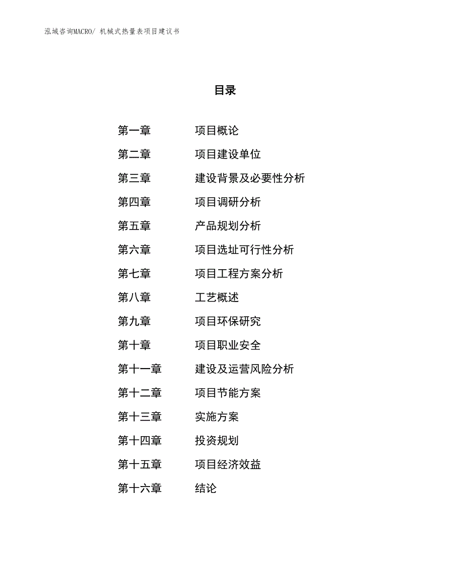 （立项审批）机械式热量表项目建议书_第1页