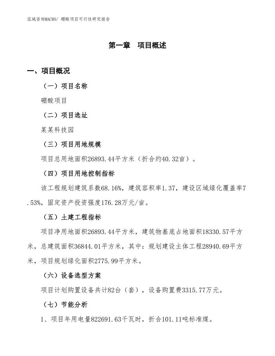 （批地）硼酸项目可行性研究报告_第4页