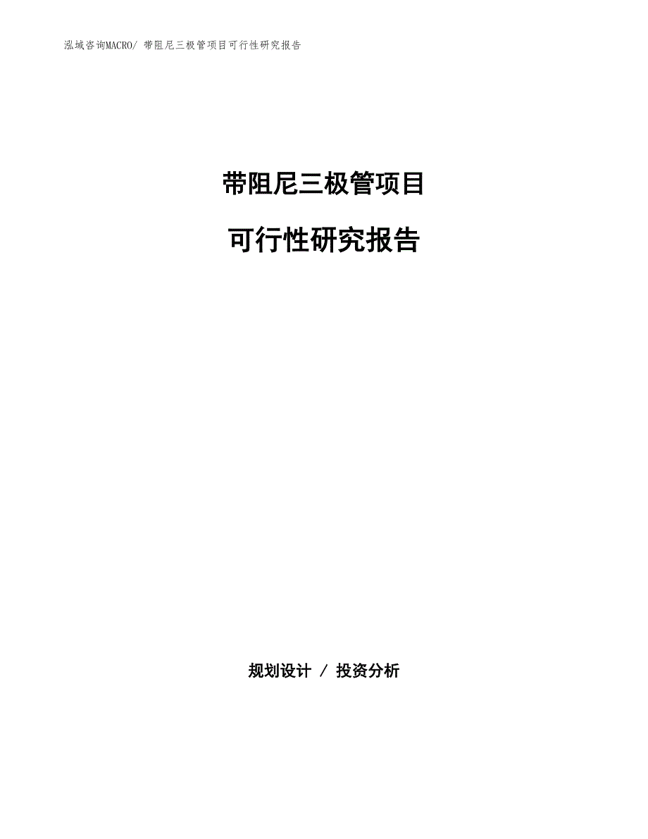 （批地）带阻尼三极管项目可行性研究报告_第1页