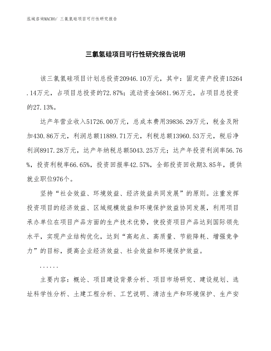 （批地）三氯氢硅项目可行性研究报告_第2页