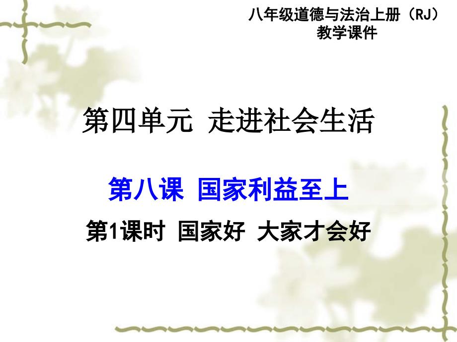 最新部编版八年级道德与法治上册 8.1 国家好 大家才会好 课件_第1页