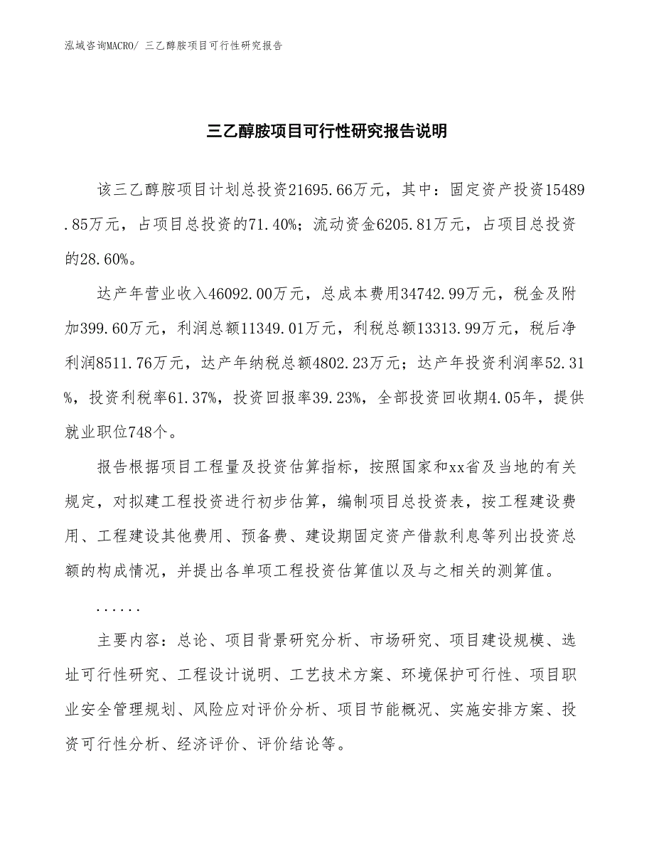 （批地）三乙醇胺项目可行性研究报告_第2页