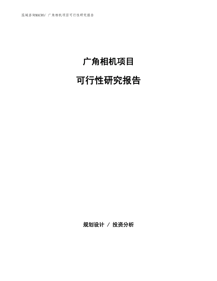 （批地）广角相机项目可行性研究报告_第1页