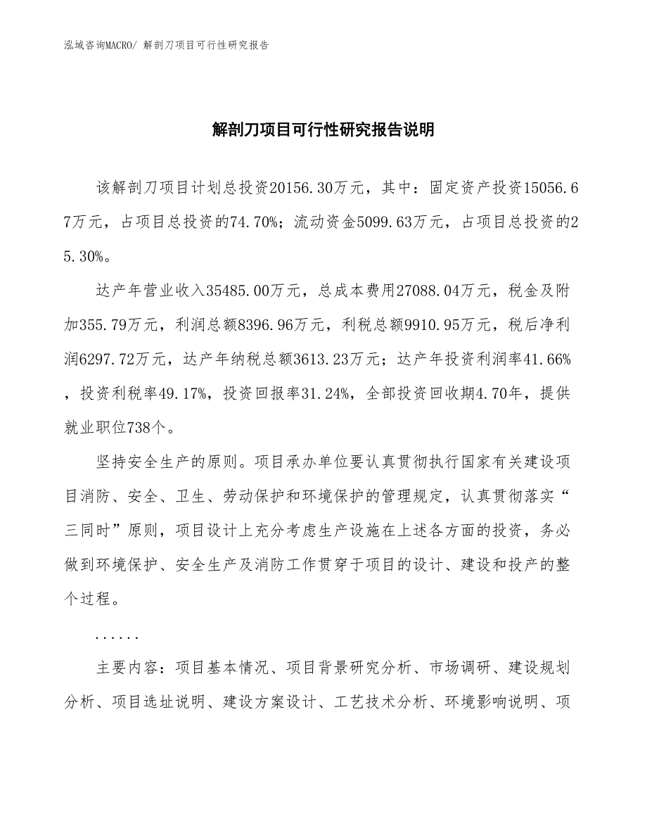 （批地）解剖刀项目可行性研究报告_第2页