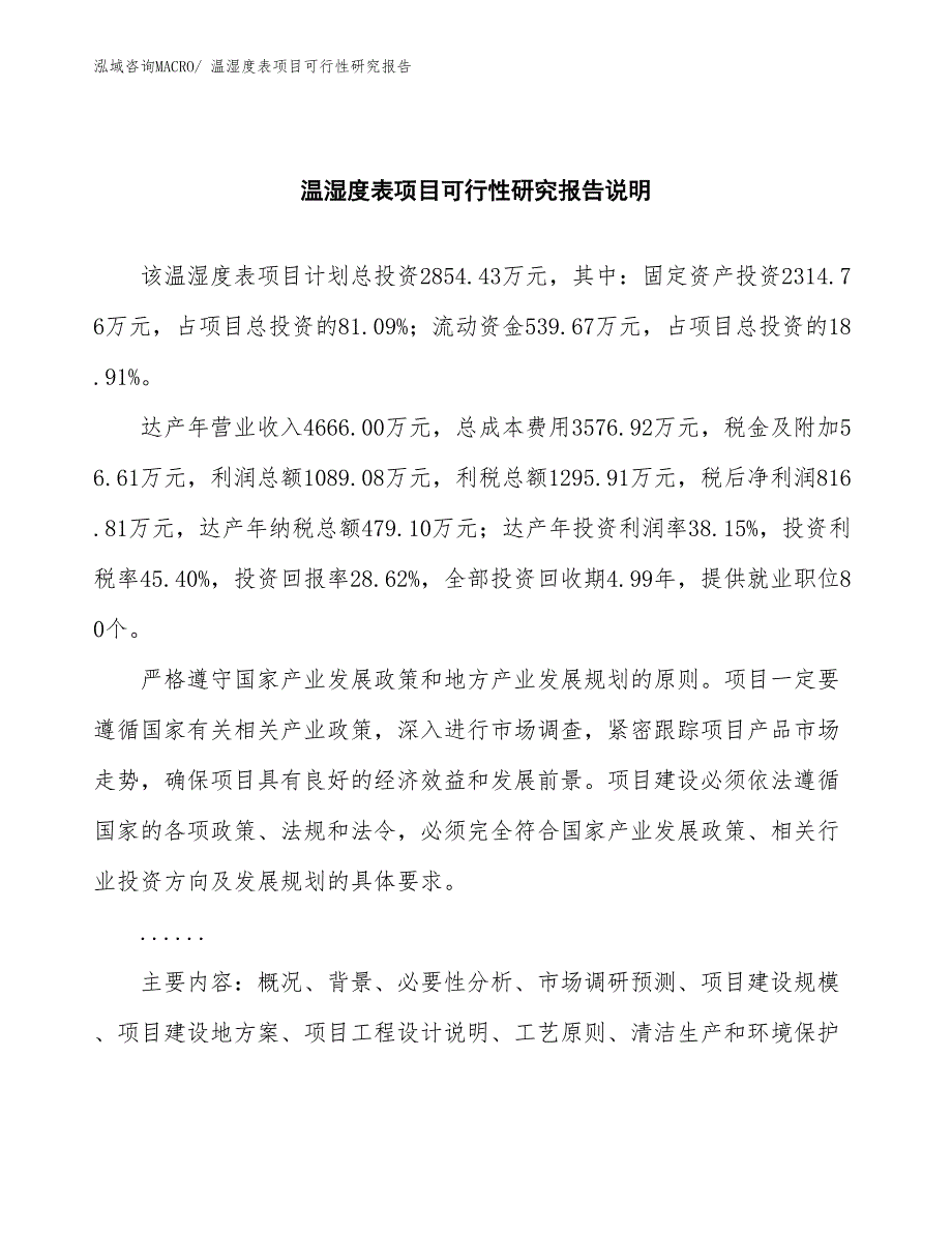 （批地）温湿度表项目可行性研究报告_第2页