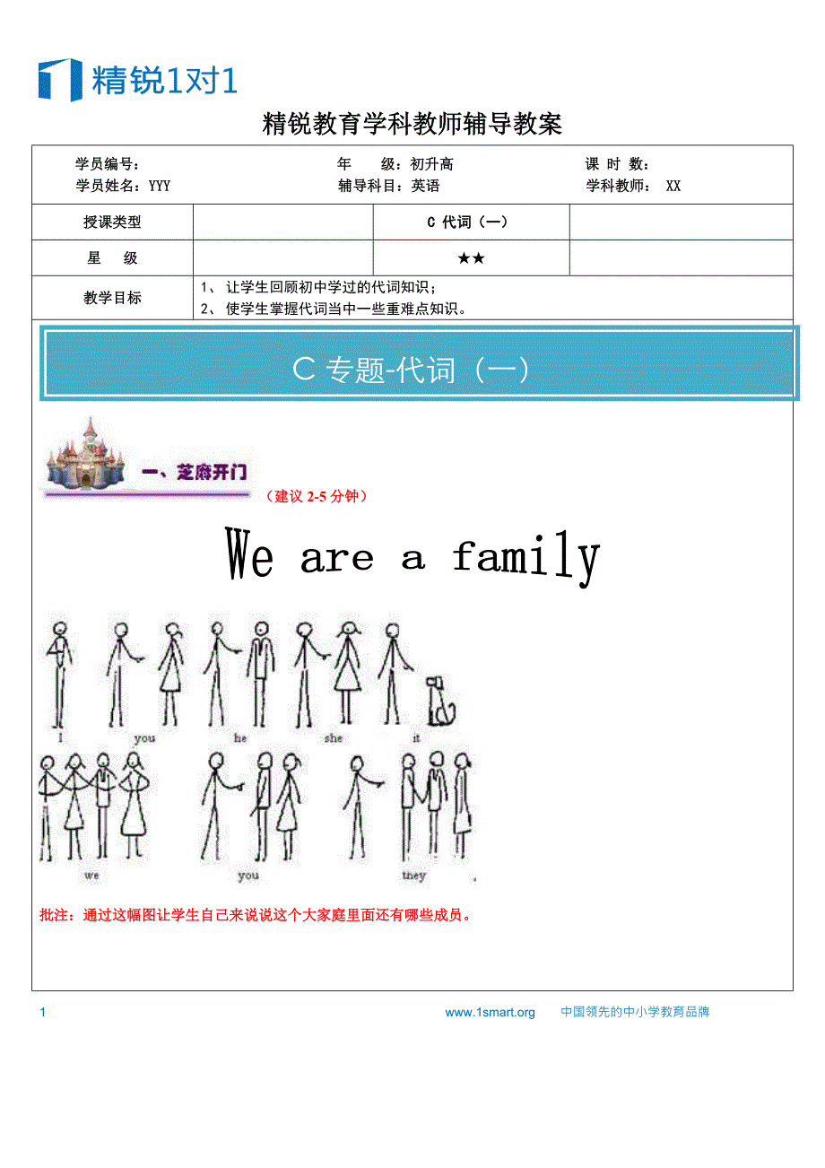 初升高衔接C专题（代词2星）_第1页