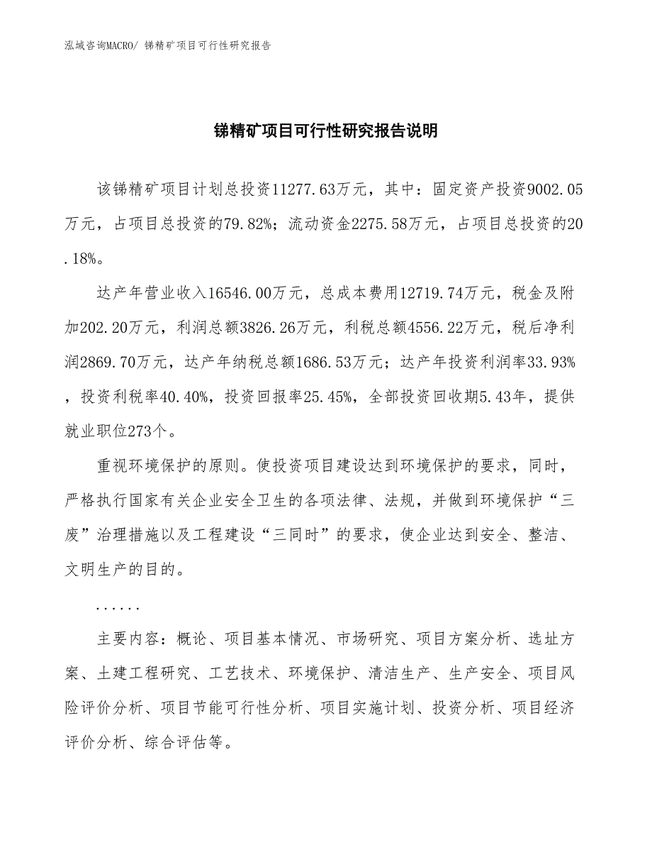 （批地）锑精矿项目可行性研究报告_第2页