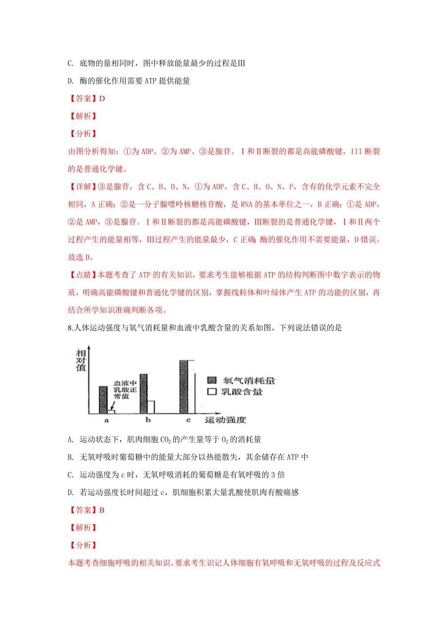 【解析版】山东省临沂市2019届高三上学期一轮教学质量检测考试生物试卷 word版含解析_第5页