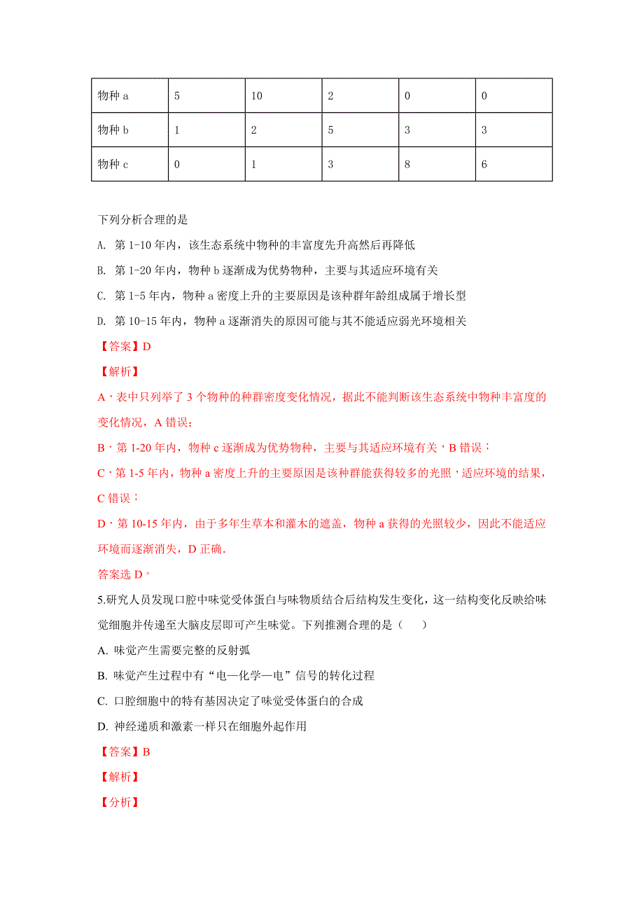 【解析版】河北省武邑中学2019届高三下学期第一次质检生物试卷 word版含解析_第3页