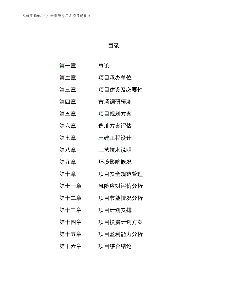 （立项审批）新型厨房用具项目建议书_第1页