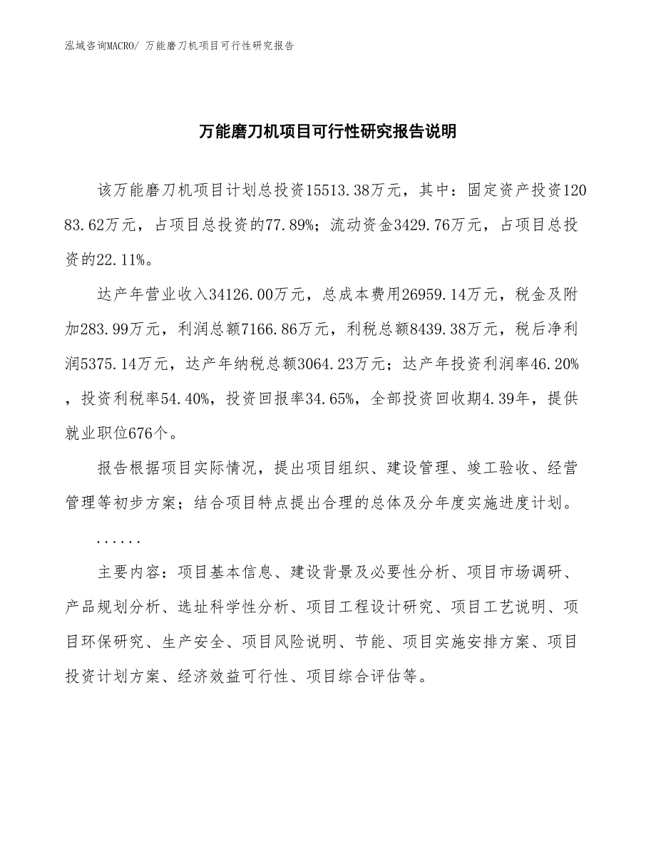 （批地）万能磨刀机项目可行性研究报告_第2页