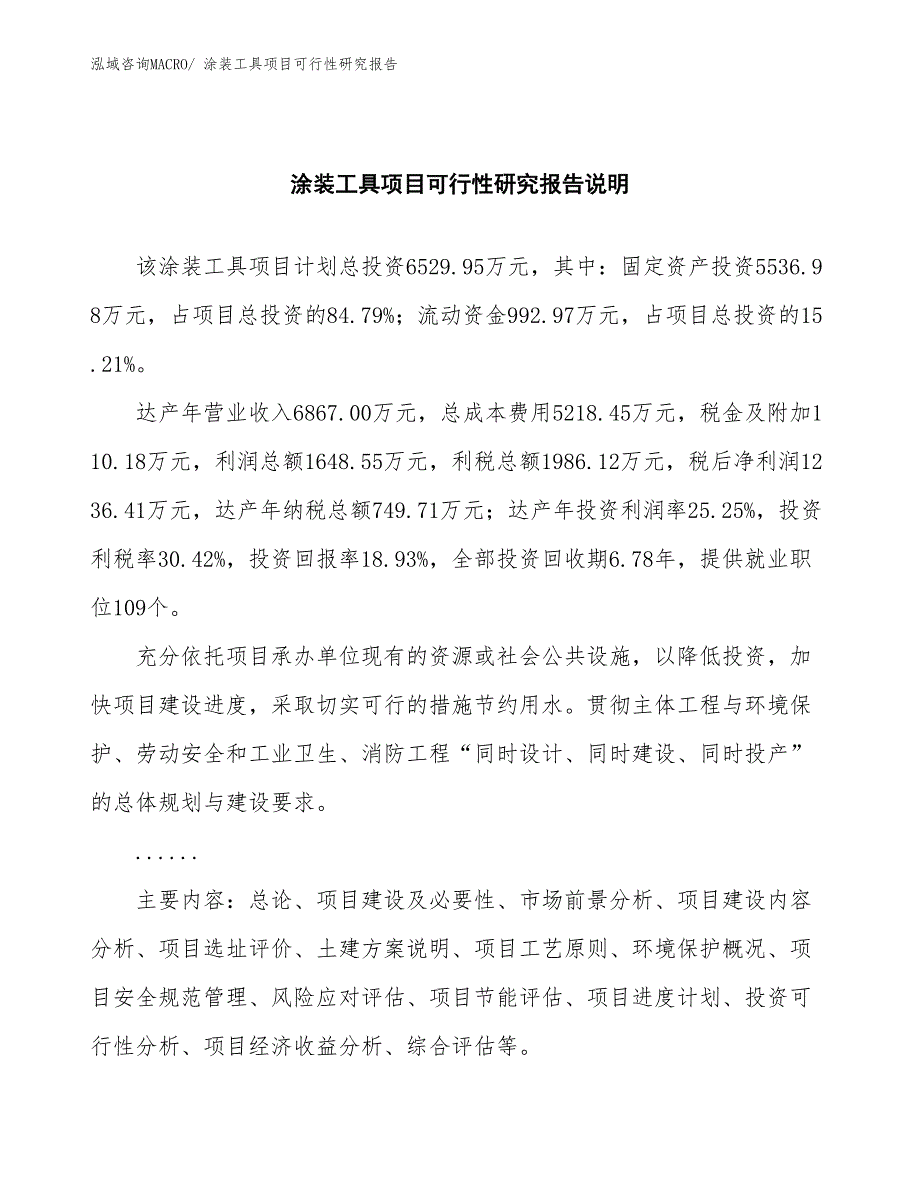 （批地）涂装工具项目可行性研究报告_第2页