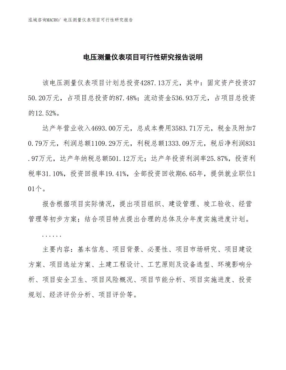 （批地）电压测量仪表项目可行性研究报告_第2页